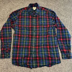 LL‎ Bean Traditional Men's Large Multicolor Long Sleeve Flannel Button Shirt
